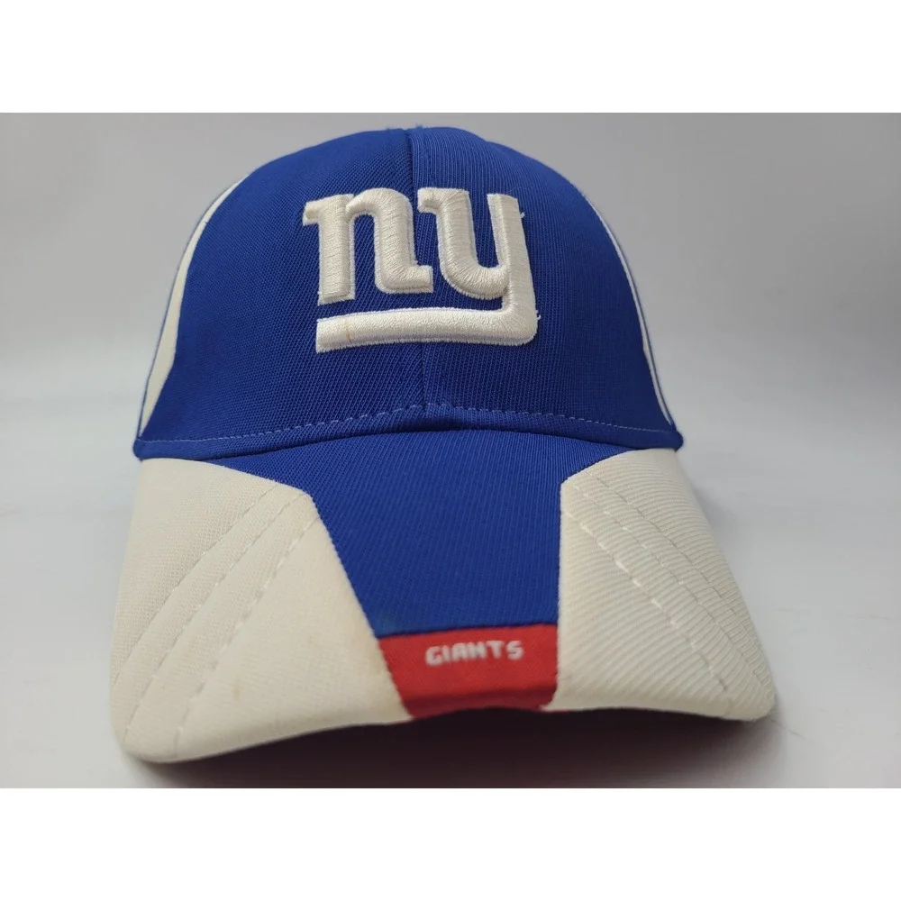 New York Giants Reebok Flex Fitted M-L Hat Cap Nylon Blend Men NFL Football Blue